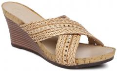 Catwalk Women Beige Woven Design Wedges