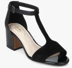 Clarks Barley Belle Black Combi Lea Sandals Women