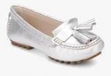 Clarks Evesham Rhythm Silver Metallic Tassel Moccasins Women