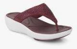 Clarks Wave Dazzle Maroon Embellished Sandals women