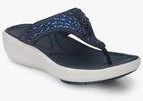 Clarks Wave Shimmer Navy Blue Sandals Women