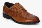 Cobblerz Tan Textured Brogues Men