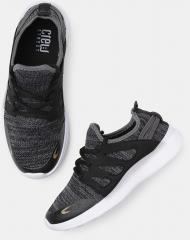 Crew Street Black Mesh Regular Running Shoes women