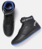 Crew Street Black Mid Top Sneakers Men