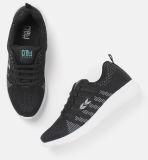 Crew Street Black Woven Design Running Shoes Women