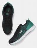 Crew Street Green & Black Woven Design Running Shoes Women