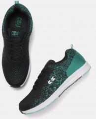 Crew Street Green & Black Woven Design Running Shoes women