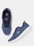 Crew Street Navy Blue Woven Design Running Shoes Women