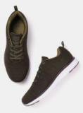 Crew Street Olive Textile Running Shoes Men