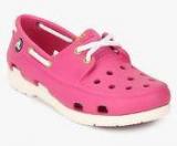 Crocs Beach Line Boat Shoe Lace Gs Pink Loafers Boys