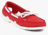 Crocs Beach Line Hybrid Red Moccasins Women