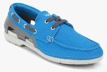 Crocs Beach Line Lace Up Blue Boat Shoes men