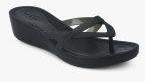 Crocs Black Solid Open Toe Flats Women