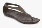 Crocs Brown T Strap Flats Women