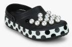 Crocs Cb Timeless Clash Pearls Clog Black Flip Flops Women