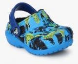 Crocs Classic Lined Graphic Aqua Blue Clogs Boys