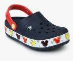 Crocs Crocband Mickey Fnlb Lights K Navy Blue Clogs Girls