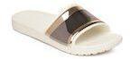 Crocs Gold Synthetic Sliders Women