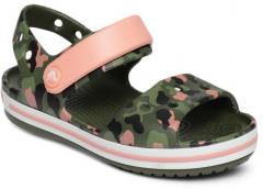 Crocs Green Printed Crocband Seasonal Graphic K Sports Sandals girls