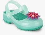 Crocs Isabella Emb Green Clog Sandals Girls