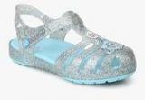 Crocs Isabella Frozen Silver Glitter Sandals Girls