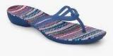 Crocs Isabella Graphic Blue Flip Flops Women