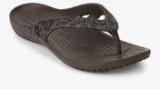 Crocs Kadee Ii Coffee Animal Print Flip Flops Women