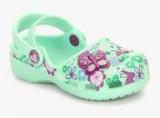 Crocs Karin Butterfly Green Floral Clogs girls