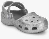 Crocs Karin Sparkle Silver Clogs Girls