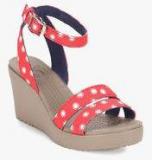 Crocs Leigh Graphic Red Wedges women