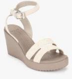 Crocs Leigh Oat/Mrm Beige Ankle Strap Wedges Women