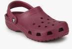 Crocs Maroon Solid Clogs Women