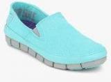 Crocs Stretch Sole Aqua Blue Moccasins Women