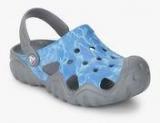 Crocs Swiftwater Graphic Blue Clog Sandals Boys