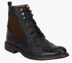 Del Mondo Black Flat Boots Men