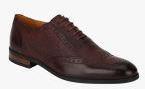 Del Mondo Brown Leather Regular Brogues Shoes Men