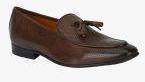 Del Mondo Brown Leather Regular Loafers Men