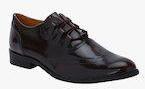 Del Mondo Burgundy Patent Leather Formal Shoes Men