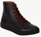 Del Mondo Coffee Brown Leather High Top Flat Boots Men