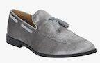 Del Mondo Grey Leather Regular Loafers Men