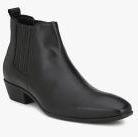 Delize Black Mid Top Flat Boots Men