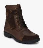 Delize Brown Leather High Top Boots Men