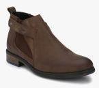 Delize Brown Leather Mid Top Boots Men