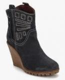 Delize Navy Blue Ankle Length Boots Women