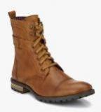 Delize Tan High Top Flat Boots Men