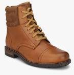 Delize Tan Leather Mid Top Flat Boots Men