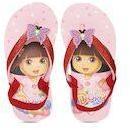 Dora Red & Pink Printed Thong Flip Flops Girls