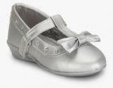 Dora Silver Metallic Bow Belly Shoes Girls