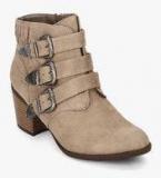 Dorothy Perkins Angela Beige Buckled Ankle Length Boots Women