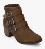 Dorothy Perkins Angela Brown Buckled Ankle Length Boots Women